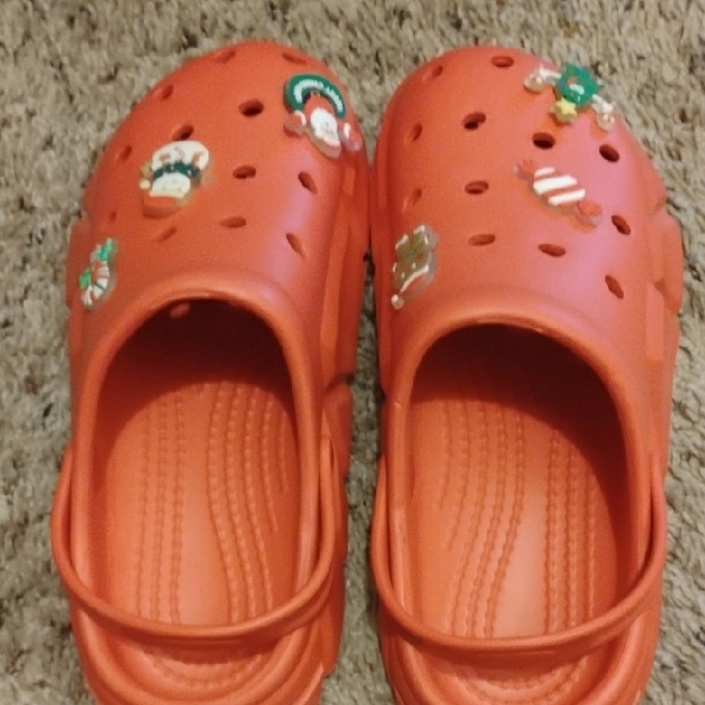 Red Kids Clogs with Playful Charms